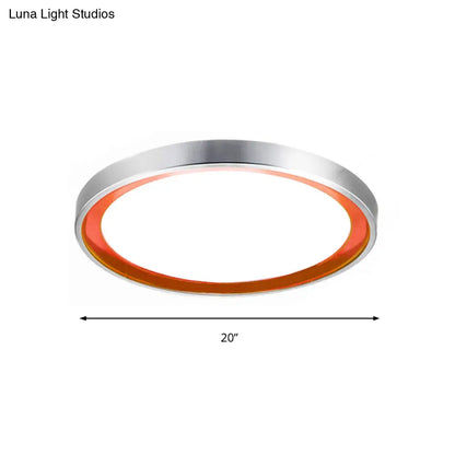 Lámpara de techo LED contemporánea DecorBites™ en naranja/azul/morado con luz cálida/blanca - 14"/16"/20" (35,5 cm/40,6 cm/50,8 cm) circular de metal