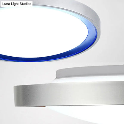 Lámpara de techo LED contemporánea DecorBites™ en naranja/azul/morado con luz cálida/blanca - 14"/16"/20" (35,5 cm/40,6 cm/50,8 cm) circular de metal