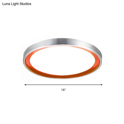 Lámpara de techo LED contemporánea DecorBites™ en naranja/azul/morado con luz cálida/blanca - 14"/16"/20" (35,5 cm/40,6 cm/50,8 cm) circular de metal