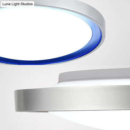 Lámpara de techo LED contemporánea DecorBites™ en naranja/azul/morado con luz cálida/blanca - 14"/16"/20" (35,5 cm/40,6 cm/50,8 cm) circular de metal