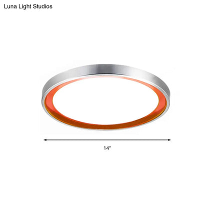 Lámpara de techo LED contemporánea DecorBites™ en naranja/azul/morado con luz cálida/blanca - 14"/16"/20" (35,5 cm/40,6 cm/50,8 cm) circular de metal