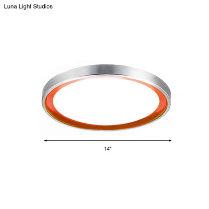 Lámpara de techo LED contemporánea DecorBites™ en naranja/azul/morado con luz cálida/blanca - 14"/16"/20" (35,5 cm/40,6 cm/50,8 cm) circular de metal