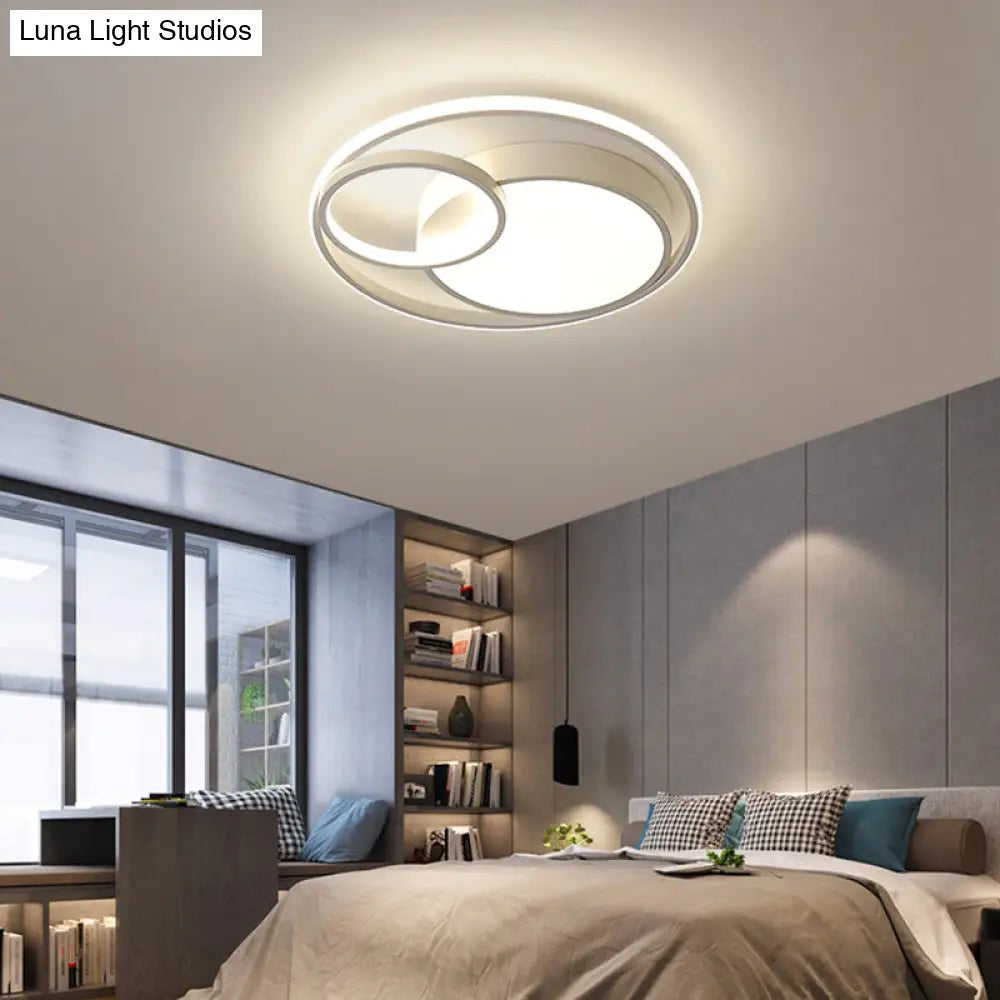DecorBites™ DecorBites™ Contemporary LED Flush Mount Ceiling Lamp - Circular Acrylic Bedroom Light Fixture