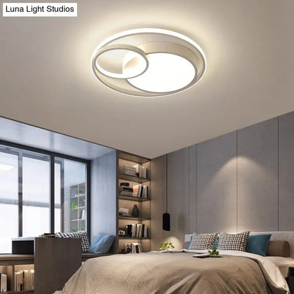 DecorBites™ DecorBites™ Contemporary LED Flush Mount Ceiling Lamp - Circular Acrylic Bedroom Light Fixture