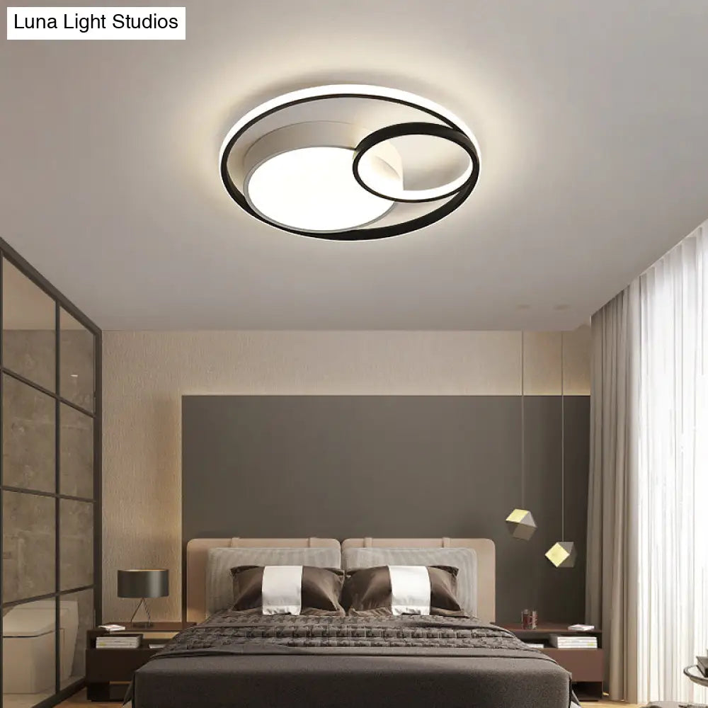 DecorBites™ DecorBites™ Contemporary LED Flush Mount Ceiling Lamp - Circular Acrylic Bedroom Light Fixture