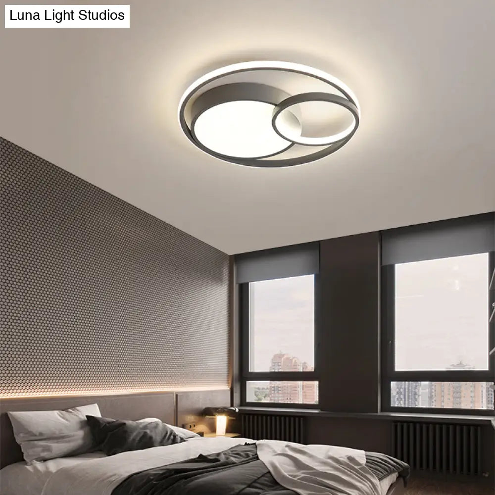 DecorBites™ DecorBites™ Contemporary LED Flush Mount Ceiling Lamp - Circular Acrylic Bedroom Light Fixture