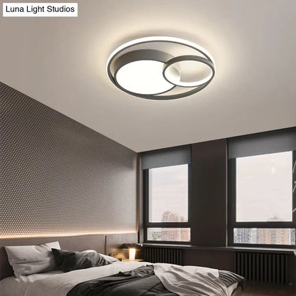 DecorBites™ DecorBites™ Contemporary LED Flush Mount Ceiling Lamp - Circular Acrylic Bedroom Light Fixture