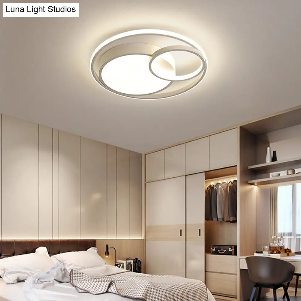DecorBites™ DecorBites™ Contemporary LED Flush Mount Ceiling Lamp - Circular Acrylic Bedroom Light Fixture