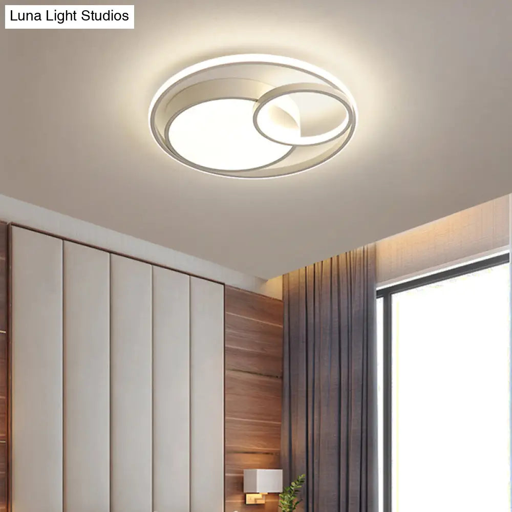 DecorBites™ DecorBites™ Contemporary LED Flush Mount Ceiling Lamp - Circular Acrylic Bedroom Light Fixture