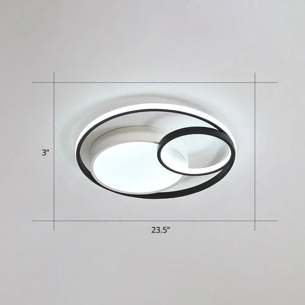 DecorBites™ DecorBites™ Contemporary LED Flush Mount Ceiling Lamp - Circular Acrylic Bedroom Light Fixture