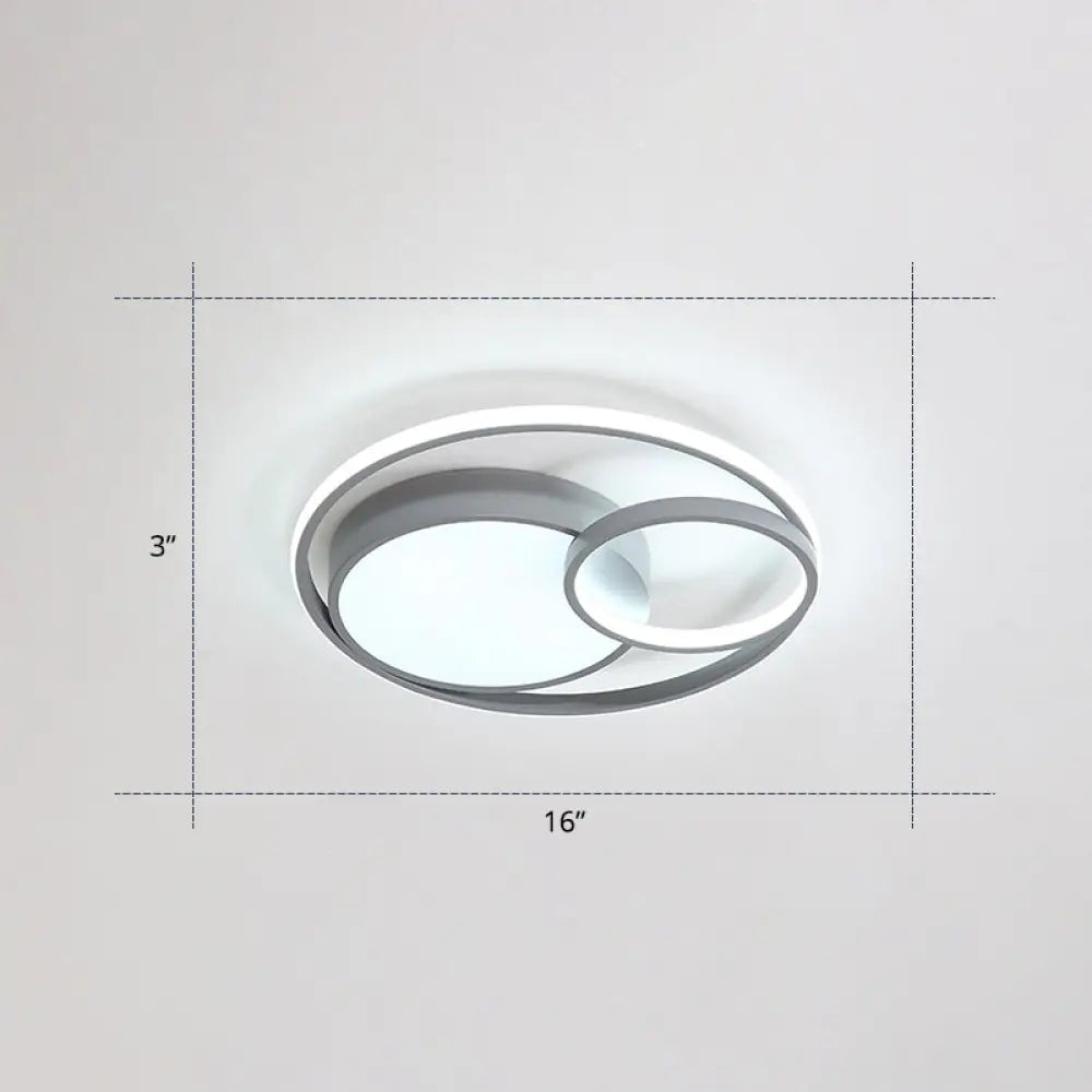 DecorBites™ DecorBites™ Contemporary LED Flush Mount Ceiling Lamp - Circular Acrylic Bedroom Light Fixture