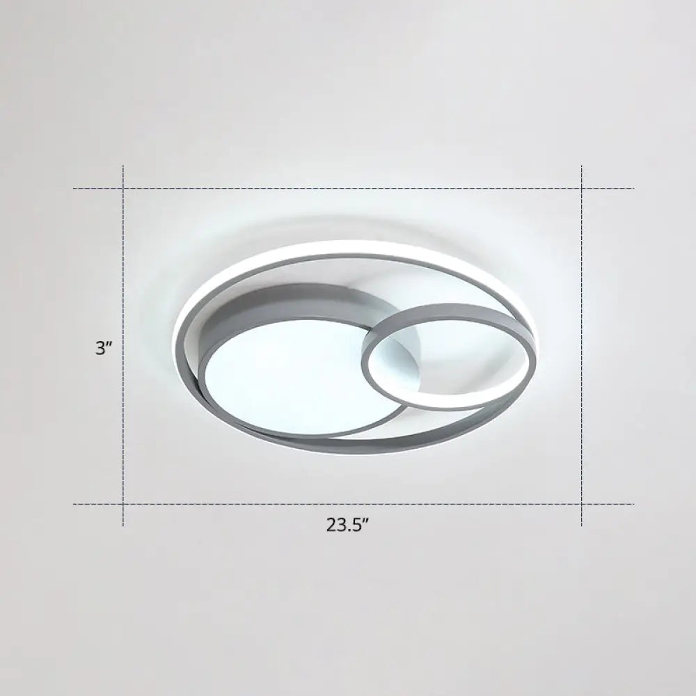 DecorBites™ DecorBites™ Contemporary LED Flush Mount Ceiling Lamp - Circular Acrylic Bedroom Light Fixture