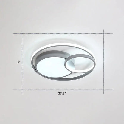 DecorBites™ DecorBites™ Contemporary LED Flush Mount Ceiling Lamp - Circular Acrylic Bedroom Light Fixture