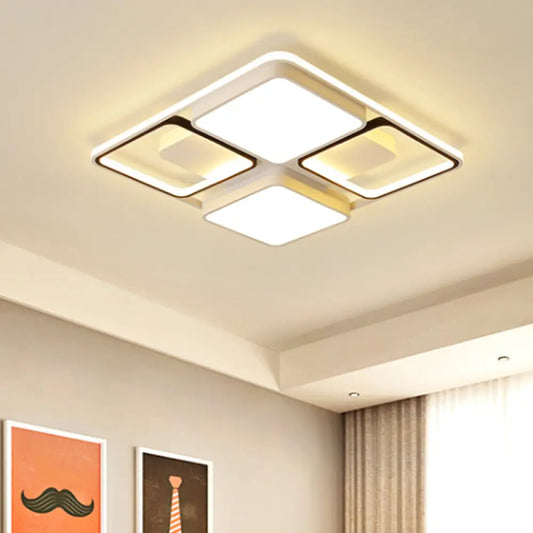 DecorBites™ DecorBites™ Contemporary LED Flush Mount Ceiling Light in Black/White, 19.5"/45" Wide