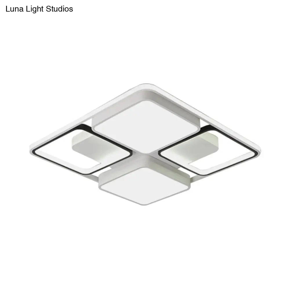 ديكوربايتس™ مصباح سقف LED معاصر من ديكوربايتس™ باللونين الأسود والأبيض، بعرض 19.5 بوصة/45 بوصة