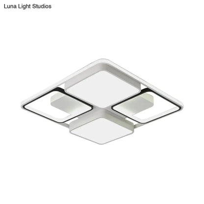 ديكوربايتس™ مصباح سقف LED معاصر من ديكوربايتس™ باللونين الأسود والأبيض، بعرض 19.5 بوصة/45 بوصة