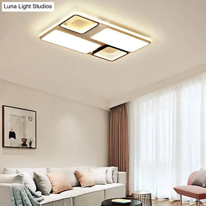 ديكوربايتس™ مصباح سقف LED معاصر من ديكوربايتس™ باللونين الأسود والأبيض، بعرض 19.5 بوصة/45 بوصة