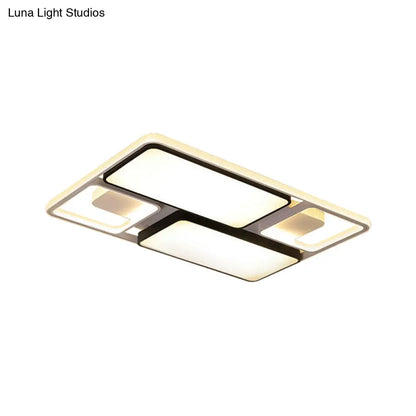 ديكوربايتس™ مصباح سقف LED معاصر من ديكوربايتس™ باللونين الأسود والأبيض، بعرض 19.5 بوصة/45 بوصة