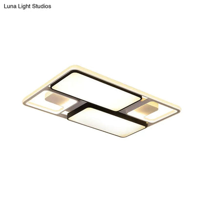 ديكوربايتس™ مصباح سقف LED معاصر من ديكوربايتس™ باللونين الأسود والأبيض، بعرض 19.5 بوصة/45 بوصة