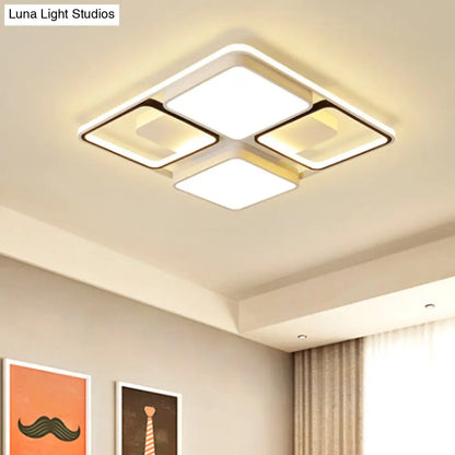 ديكوربايتس™ مصباح سقف LED معاصر من ديكوربايتس™ باللونين الأسود والأبيض، بعرض 19.5 بوصة/45 بوصة