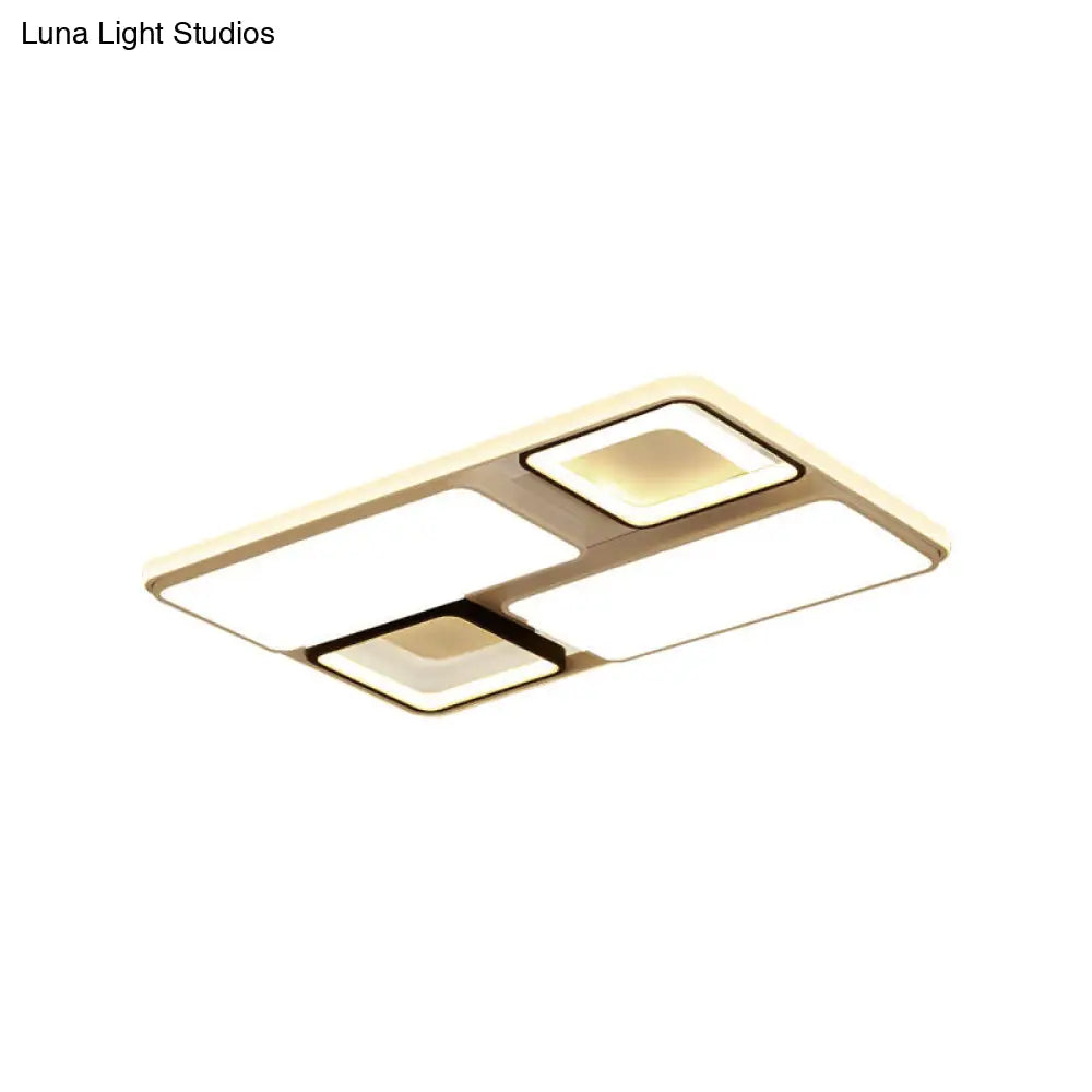 ديكوربايتس™ مصباح سقف LED معاصر من ديكوربايتس™ باللونين الأسود والأبيض، بعرض 19.5 بوصة/45 بوصة