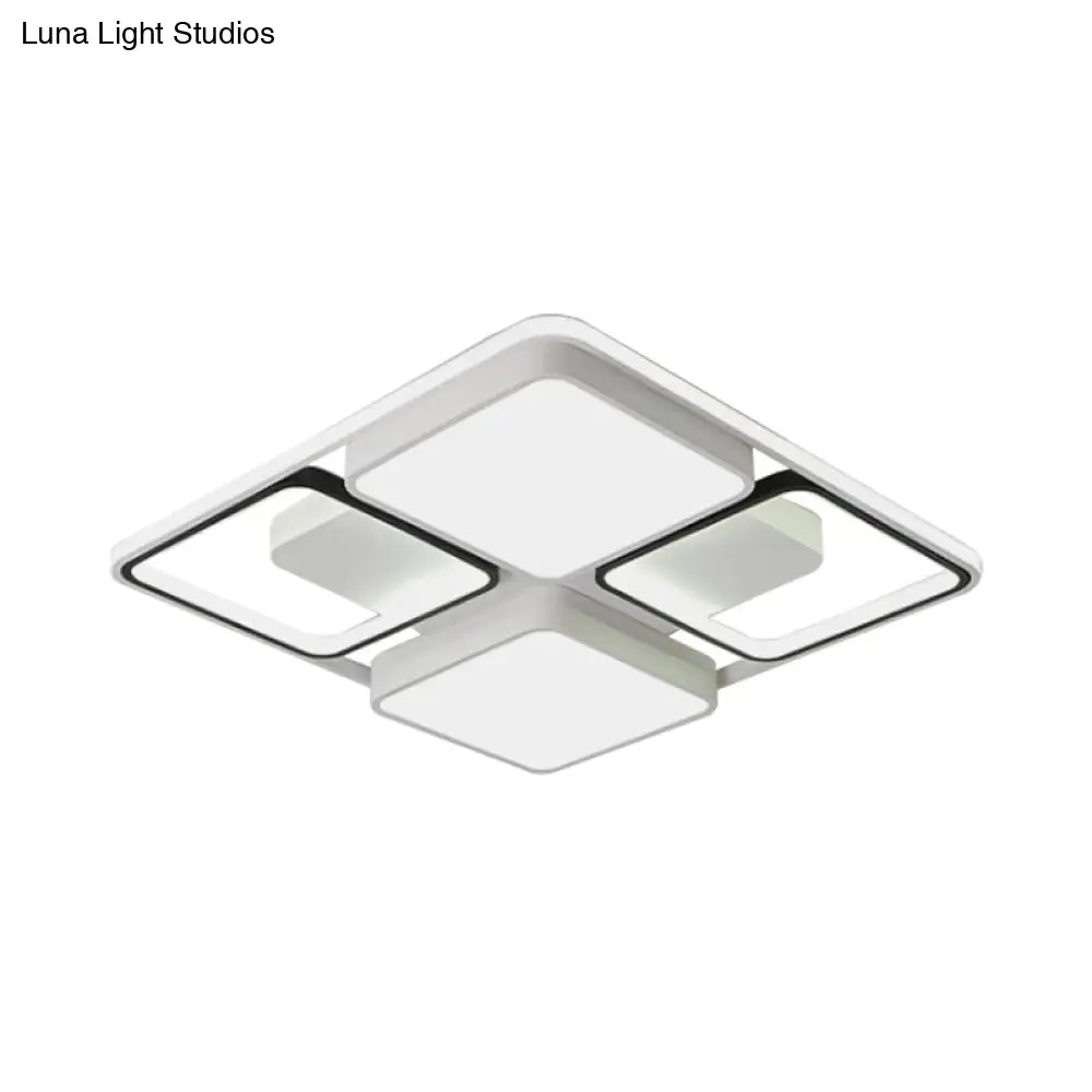 ديكوربايتس™ مصباح سقف LED معاصر من ديكوربايتس™ باللونين الأسود والأبيض، بعرض 19.5 بوصة/45 بوصة