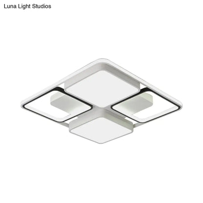 ديكوربايتس™ مصباح سقف LED معاصر من ديكوربايتس™ باللونين الأسود والأبيض، بعرض 19.5 بوصة/45 بوصة