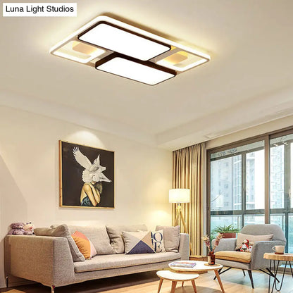 ديكوربايتس™ مصباح سقف LED معاصر من ديكوربايتس™ باللونين الأسود والأبيض، بعرض 19.5 بوصة/45 بوصة