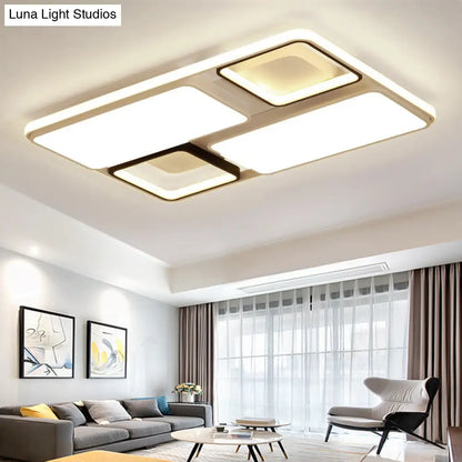 ديكوربايتس™ مصباح سقف LED معاصر من ديكوربايتس™ باللونين الأسود والأبيض، بعرض 19.5 بوصة/45 بوصة