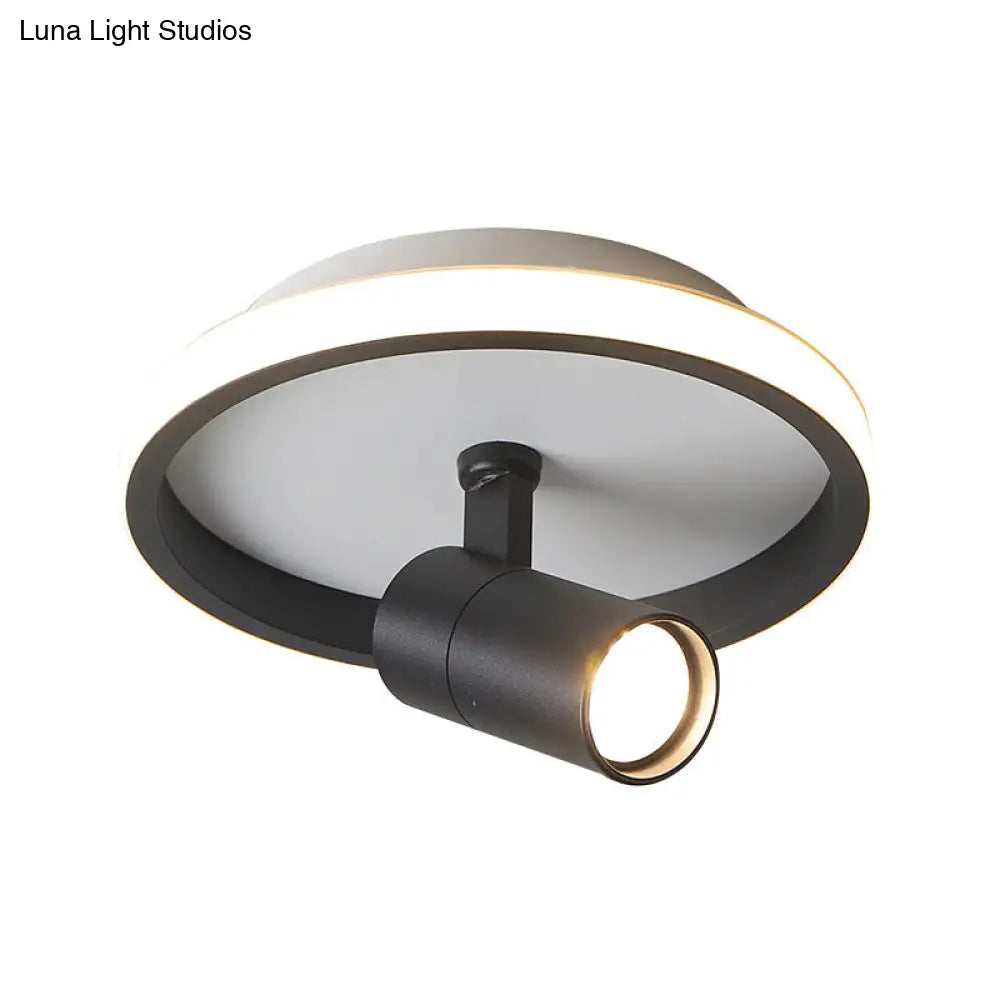 DecorBites™ Contemporary LED Flush Mount Ceiling Light in Black/White with Warm/White Light