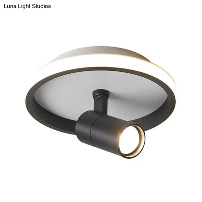DecorBites™ Contemporary LED Flush Mount Ceiling Light in Black/White with Warm/White Light