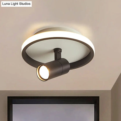 DecorBites™ Contemporary LED Flush Mount Ceiling Light in Black/White with Warm/White Light