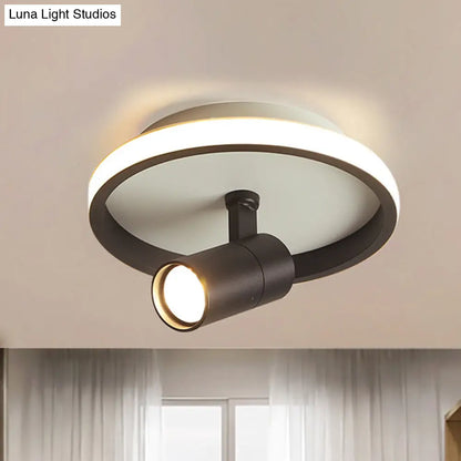 DecorBites™ Contemporary LED Flush Mount Ceiling Light in Black/White with Warm/White Light