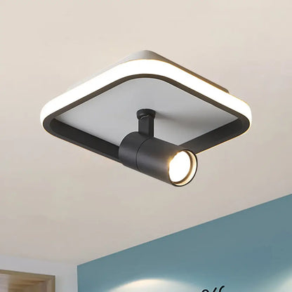 DecorBites™ Contemporary LED Flush Mount Ceiling Light in Black/White with Warm/White Light