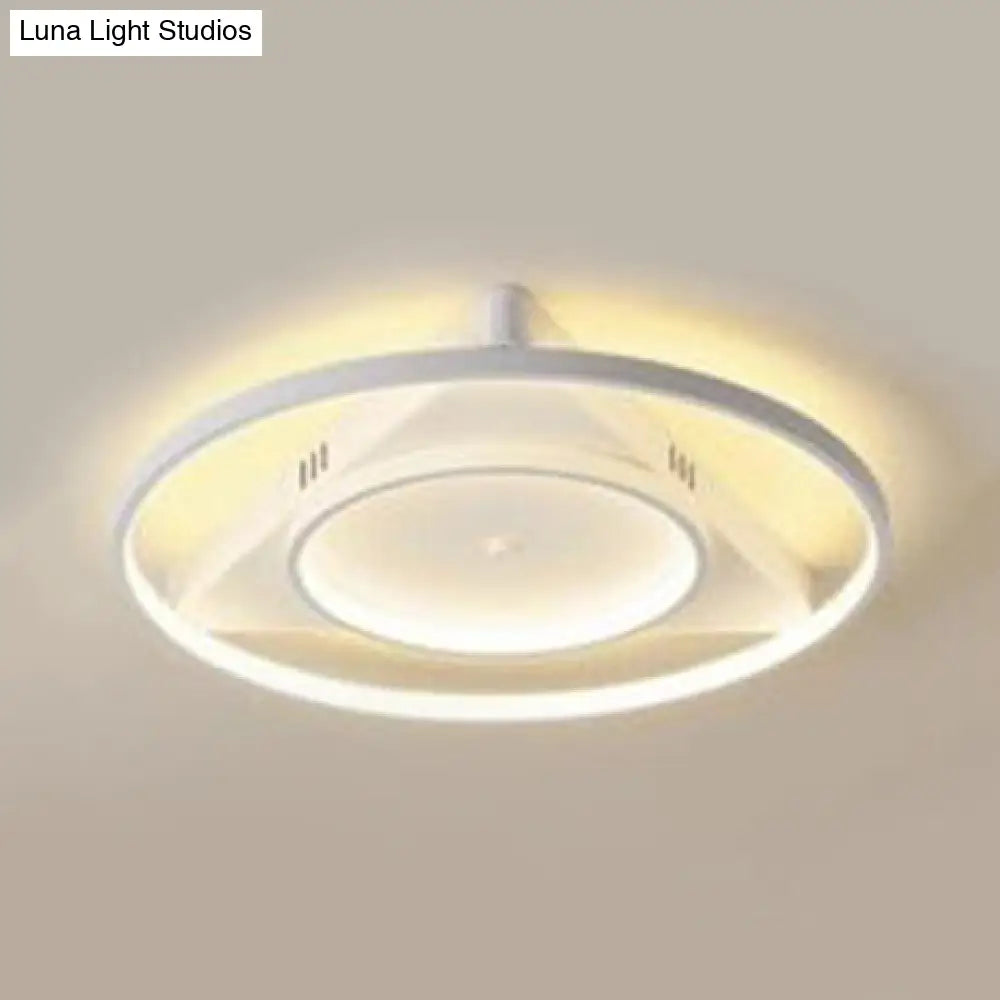 DecorBites™ Contemporary LED Flush Mount Ceiling Light with Acrylic Shade - Warm/White Light