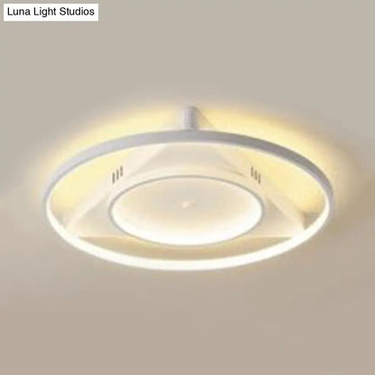 DecorBites™ Contemporary LED Flush Mount Ceiling Light with Acrylic Shade - Warm/White Light