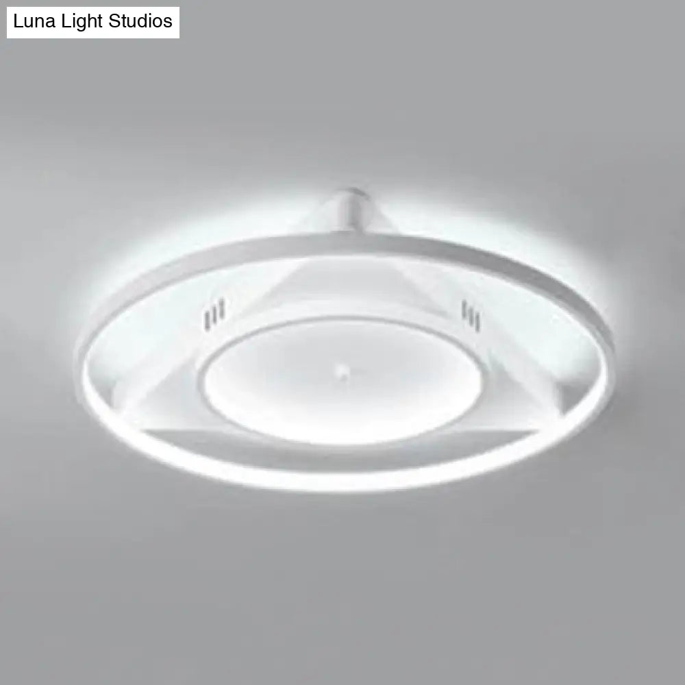 DecorBites™ Contemporary LED Flush Mount Ceiling Light with Acrylic Shade - Warm/White Light