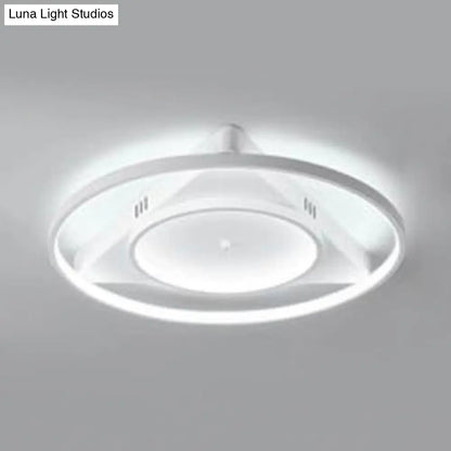 DecorBites™ Contemporary LED Flush Mount Ceiling Light with Acrylic Shade - Warm/White Light