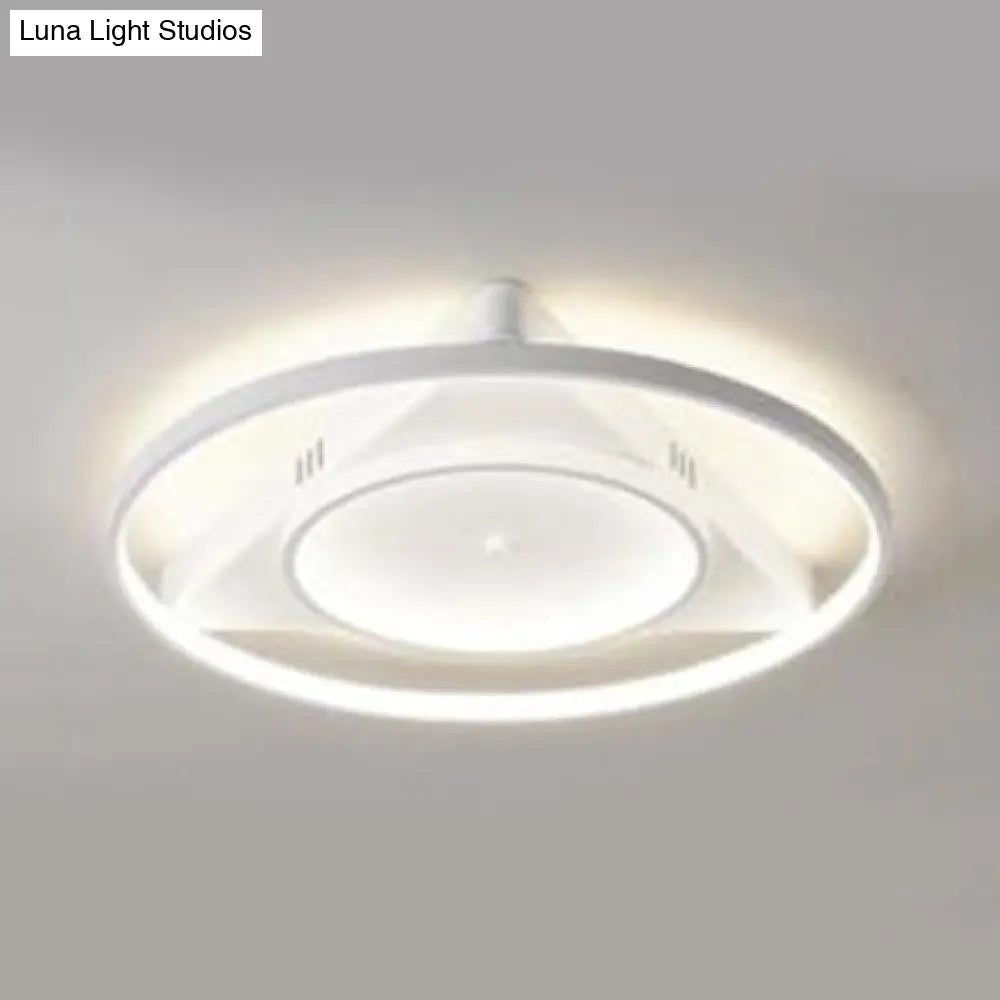 DecorBites™ Contemporary LED Flush Mount Ceiling Light with Acrylic Shade - Warm/White Light