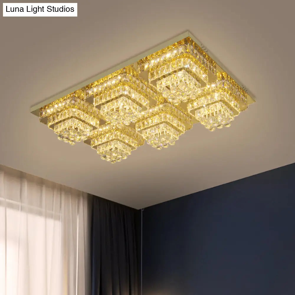 DecorBites™ DecorBites™ Contemporary LED Flush Mount Ceiling Light with Clear Crystal Shade