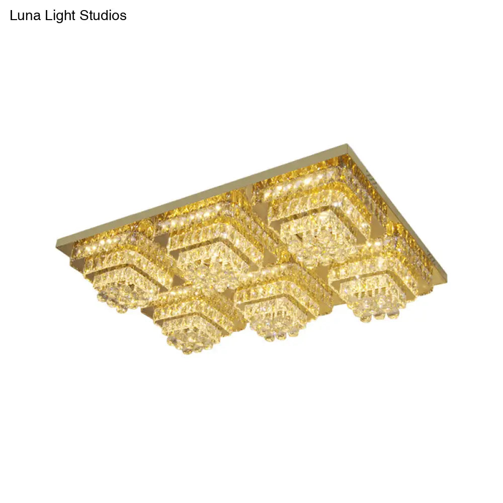 DecorBites™ DecorBites™ Contemporary LED Flush Mount Ceiling Light with Clear Crystal Shade