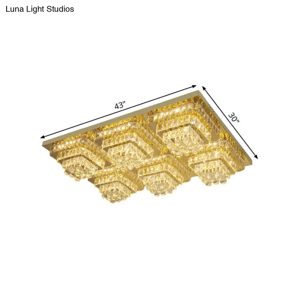 DecorBites™ DecorBites™ Contemporary LED Flush Mount Ceiling Light with Clear Crystal Shade