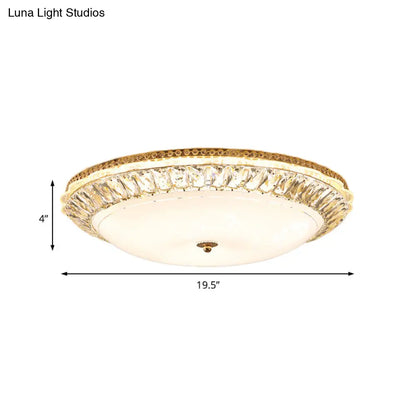 Lámpara de techo LED contemporánea DecorBites™ de montaje empotrado con pantalla de cristal opalino y detalles de cristal - 12"/16" Oro