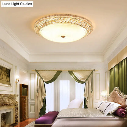 Lámpara de techo LED contemporánea DecorBites™ de montaje empotrado con pantalla de cristal opalino y detalles de cristal - 12"/16" Oro