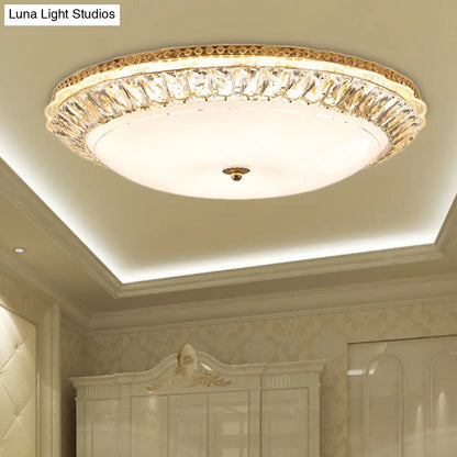 Lámpara de techo LED contemporánea DecorBites™ de montaje empotrado con pantalla de cristal opalino y detalles de cristal - 12"/16" Oro
