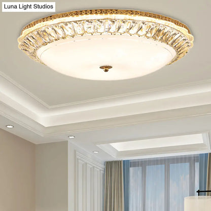 Lámpara de techo LED contemporánea DecorBites™ de montaje empotrado con pantalla de cristal opalino y detalles de cristal - 12"/16" Oro