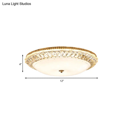 Lámpara de techo LED contemporánea DecorBites™ de montaje empotrado con pantalla de cristal opalino y detalles de cristal - 12"/16" Oro