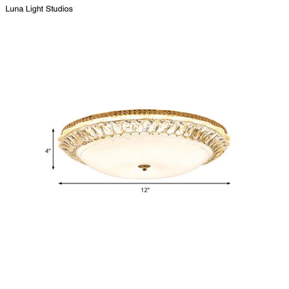 Lámpara de techo LED contemporánea DecorBites™ de montaje empotrado con pantalla de cristal opalino y detalles de cristal - 12"/16" Oro