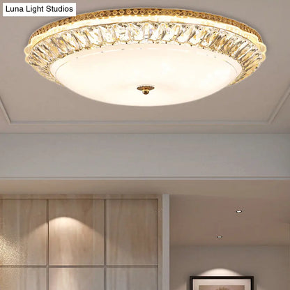 Lámpara de techo LED contemporánea DecorBites™ de montaje empotrado con pantalla de cristal opalino y detalles de cristal - 12"/16" Oro