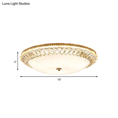 Lámpara de techo LED contemporánea DecorBites™ de montaje empotrado con pantalla de cristal opalino y detalles de cristal - 12"/16" Oro